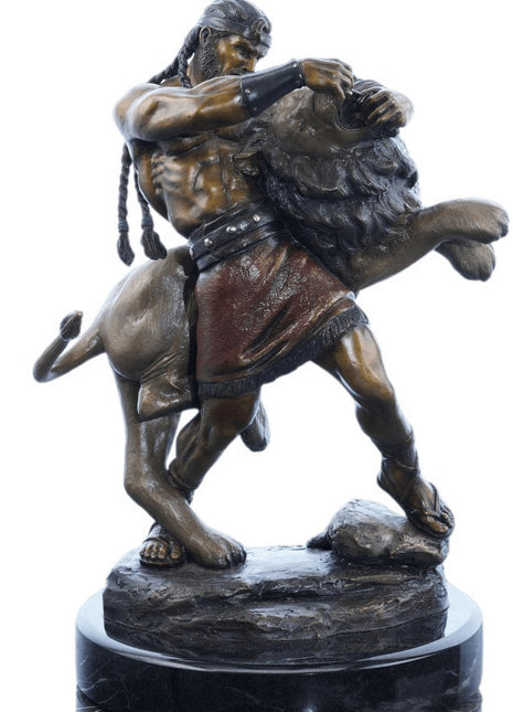 Seth Vandable Bronze Conquering Spirit Sampson with Lion - Estate Fresh Austin