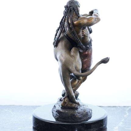 Seth Vandable Bronze Conquering Spirit Sampson with Lion - Estate Fresh Austin