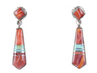 Sheila Tso Navajo Spiny Oyster/opal sterling channel inlay earrings - Estate Fresh Austin
