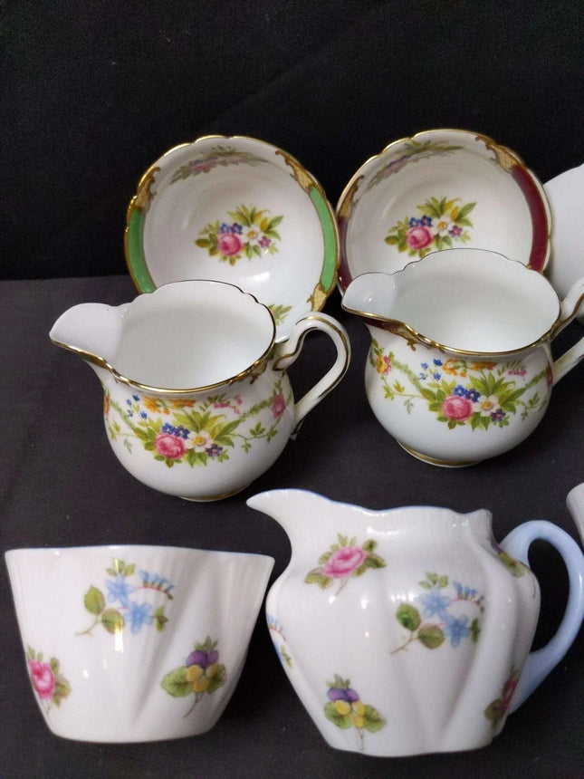 Shelley Creamer and Sugar Collection (12 pcs) - Estate Fresh Austin