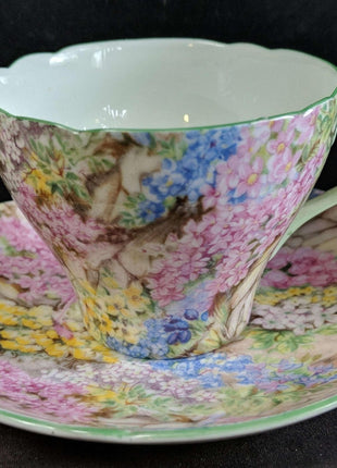 Shelley Rock Garden Chintz Cup and Saucer Pair - Estate Fresh Austin