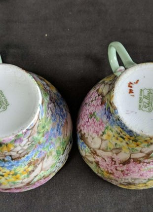 Shelley Rock Garden Chintz Cup and Saucer Pair - Estate Fresh Austin