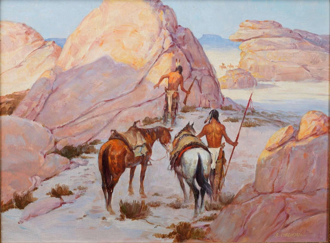 Shep Chadhorn Blackfoot Native American Artist Oil on board - Estate Fresh Austin