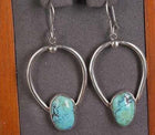 Signed Southwest Blue Gem Turquoise/Sterling earrings - Estate Fresh Austin