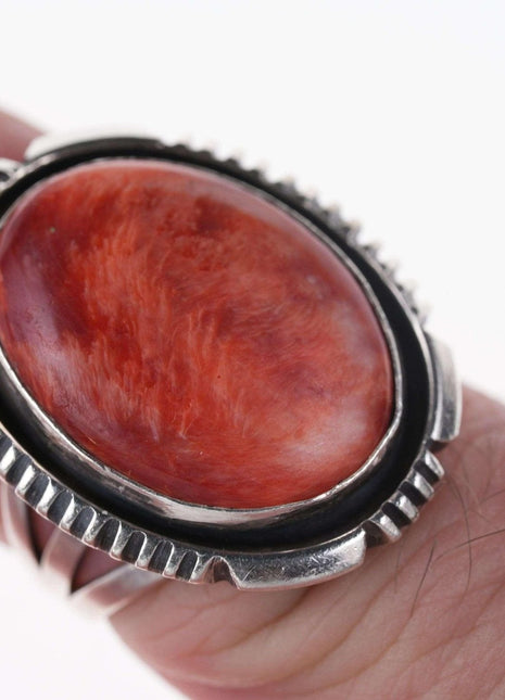 Size 5 Will Denetdale Navajo Sterling and Spiny Oyster ring - Estate Fresh Austin