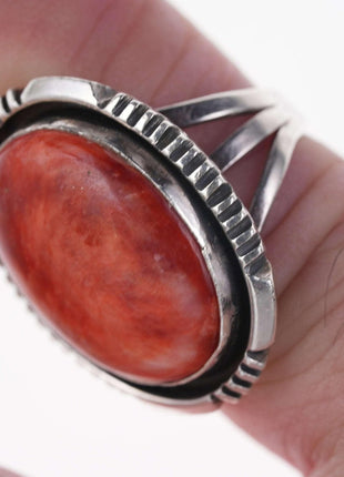 Size 5 Will Denetdale Navajo Sterling and Spiny Oyster ring - Estate Fresh Austin