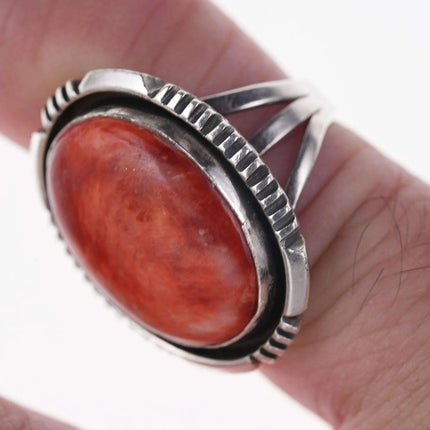 Size 5 Will Denetdale Navajo Sterling and Spiny Oyster ring - Estate Fresh Austin