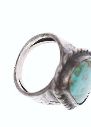 size 9.25 Old Pawn Navajo Silver/turquoise ring - Estate Fresh Austin