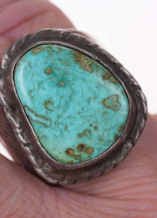 size 9.25 Old Pawn Navajo Silver/turquoise ring - Estate Fresh Austin