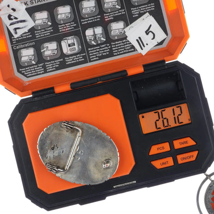 small Leslie & Gladys Lamy Zuni sterling intarsia inlay belt buckle - Estate Fresh Austin