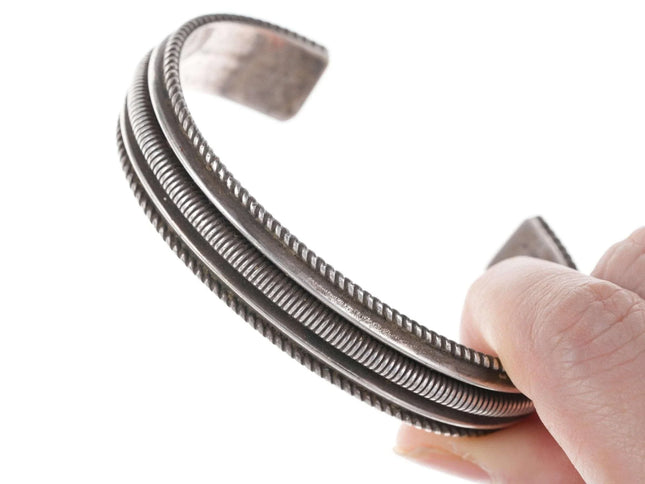 Solid Tahe Native American Sterling twisted wire cuff bracelet - Estate Fresh Austin