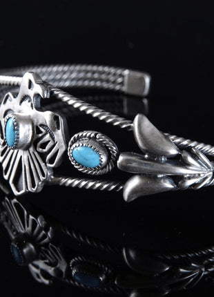 Southwest sterling and turquoise cuff bracelet - Estate Fresh Austin