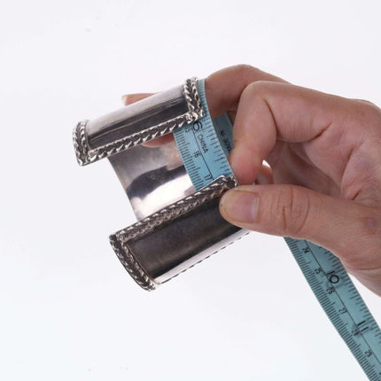Southwestern Modernist Sterling heavy cuff bracelet - Estate Fresh Austin