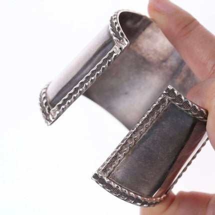 Southwestern Modernist Sterling heavy cuff bracelet - Estate Fresh Austin