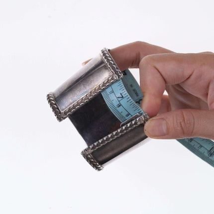 Southwestern Modernist Sterling heavy cuff bracelet - Estate Fresh Austin