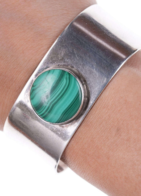 Southwestern Modernist Sterling malachite bracelet - Estate Fresh Austin