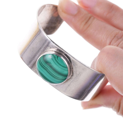 Southwestern Modernist Sterling malachite bracelet - Estate Fresh Austin