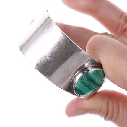 Southwestern Modernist Sterling malachite bracelet - Estate Fresh Austin