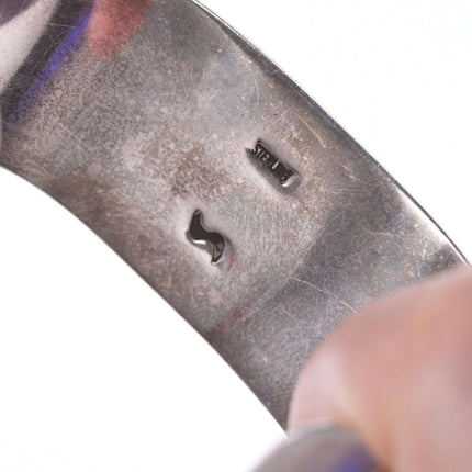 Southwestern Modernist Sterling malachite bracelet - Estate Fresh Austin