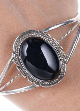 Southwestern Sterling and onyx cuff bracelet - Estate Fresh Austin