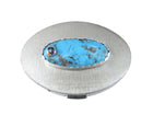 Southwestern Sterling Kingman Turquoise and Zuni style inlay Trinket box - Estate Fresh Austin