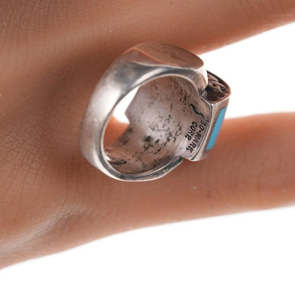 Southwestern Sterling Multi-stone channel inlay 1976 Bicentennial Patriotic ring - Estate Fresh Austin