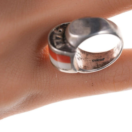 Southwestern Sterling Multi-stone channel inlay 1976 Bicentennial Patriotic ring - Estate Fresh Austin