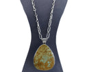 Southwestern Sterling Silver necklace with Huge Turquoise pendant - Estate Fresh Austin