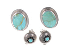 Southwestern Sterling turquoise clip-on earrings 2 pair - Estate Fresh Austin
