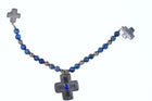 Southwestern style Sterling/Lapis beaded Cross pin thingy - Estate Fresh Austin