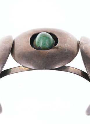 Space Age Modernist Native American Sterling/Turquoise Cuff bracelet - Estate Fresh Austin