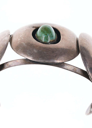 Space Age Modernist Native American Sterling/Turquoise Cuff bracelet - Estate Fresh Austin