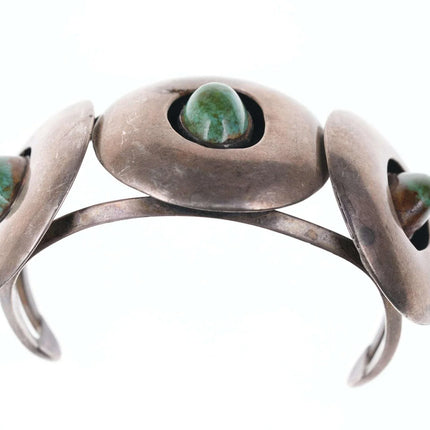 Space Age Modernist Native American Sterling/Turquoise Cuff bracelet - Estate Fresh Austin