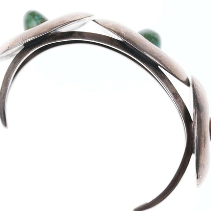 Space Age Modernist Native American Sterling/Turquoise Cuff bracelet - Estate Fresh Austin