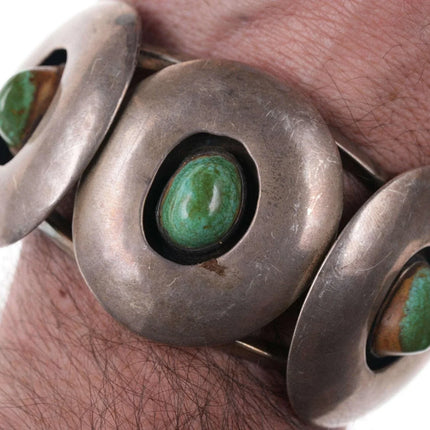 Space Age Modernist Native American Sterling/Turquoise Cuff bracelet - Estate Fresh Austin