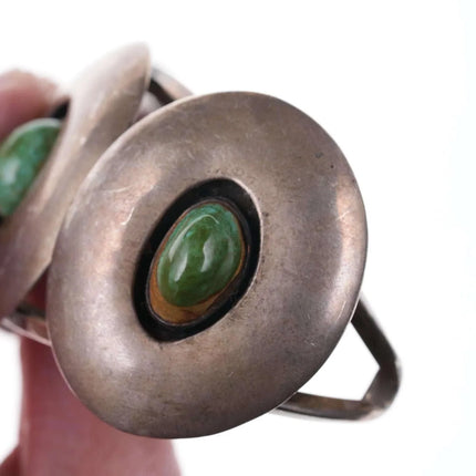 Space Age Modernist Native American Sterling/Turquoise Cuff bracelet - Estate Fresh Austin