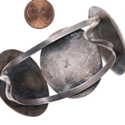 Space Age Modernist Native American Sterling/Turquoise Cuff bracelet - Estate Fresh Austin