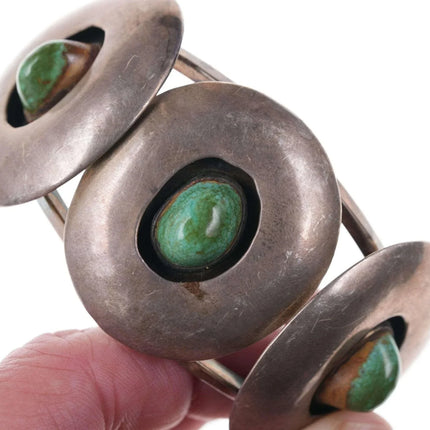 Space Age Modernist Native American Sterling/Turquoise Cuff bracelet - Estate Fresh Austin
