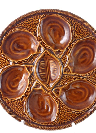 St Clement France Brown French Oyster Plates set of 6 - Estate Fresh Austin