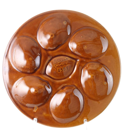 St Clement France Brown French Oyster Plates set of 6 - Estate Fresh Austin