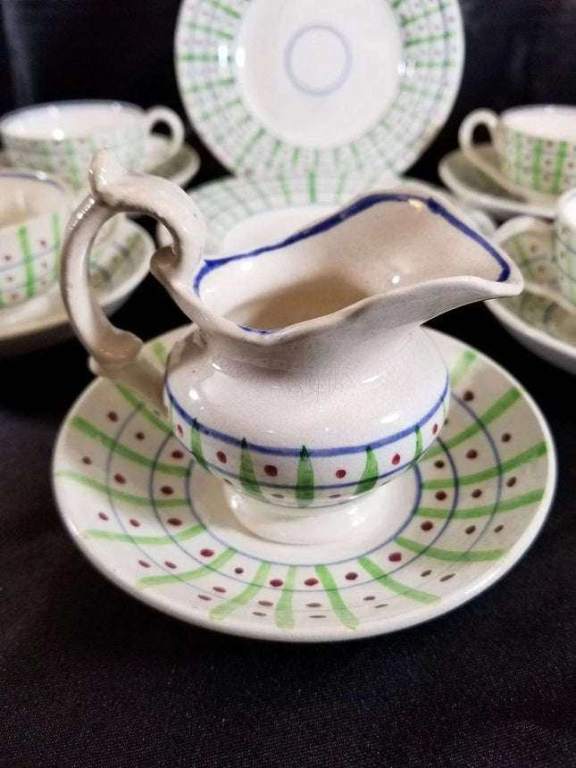 Staffordshire Childs Tea Set Pearlware Mid 19th century 12 piece - Estate Fresh Austin
