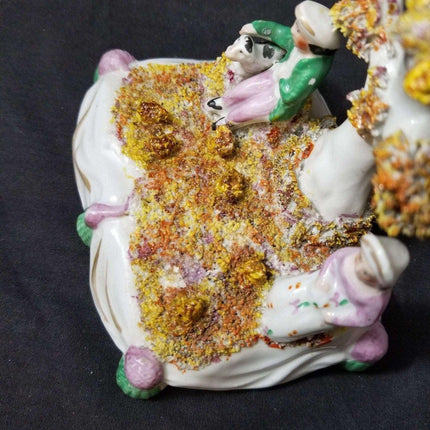 Staffordshire Miniature Figure man woman with spaniel mid to late 19th century - Estate Fresh Austin