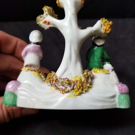 Staffordshire Miniature Figure man woman with spaniel mid to late 19th century - Estate Fresh Austin