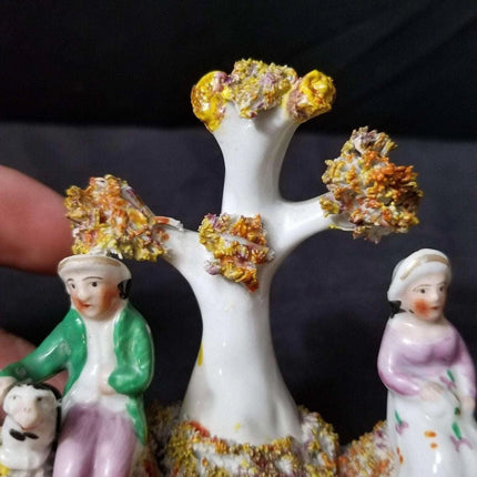 Staffordshire Miniature Figure man woman with spaniel mid to late 19th century - Estate Fresh Austin