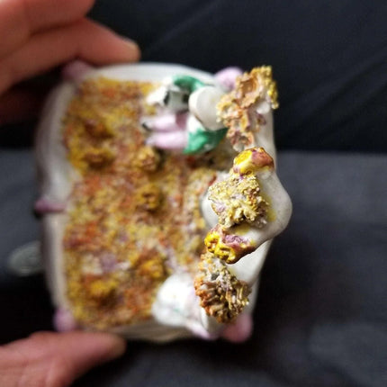 Staffordshire Miniature Figure man woman with spaniel mid to late 19th century - Estate Fresh Austin