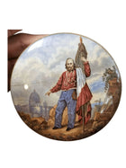 Staffordshire prattware Pot Lid Garibaldi 19th century 4 3/8