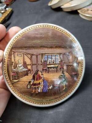 Staffordshire prattware Pot Lid The Room in which Shakespeare Was Born 19th cent - Estate Fresh Austin