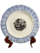 Staffordshire Spatterware plate with Equestrian Fox Transferware Decorat - Estate Fresh Austin