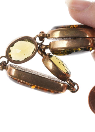 Stephen Dweck Sterling Multi - stone toggle bracelet with antique gold/bronze fini - Estate Fresh Austin