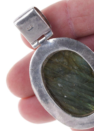 Sterling Carved Labradorite pendant - Estate Fresh Austin